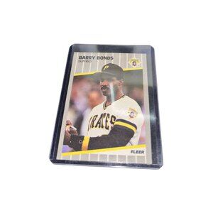1989 Barry Bonds Fleer 202 Pirates Baseball Card Ungraded Minor Error Card